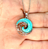 Blue Lab Opal Ocean Swirl Necklace